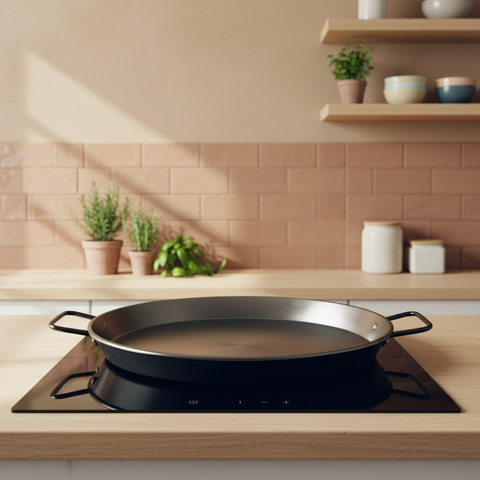 Induction iron paella pan