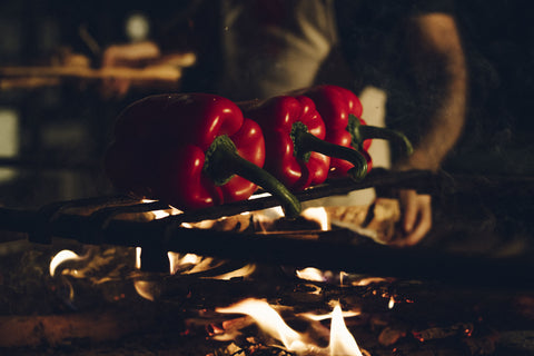 Pimientos rojos al fuego