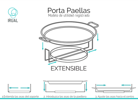 Paella extendable holder from 32 to 55cm