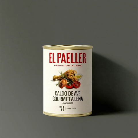 Caldo de ave gourmet a leña