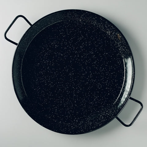 Induction enameled paella pan