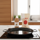 El Paeller enameled paella pan side view - compatible with induction and gas