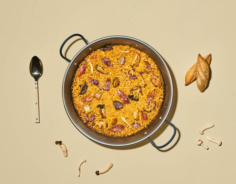 Paella de Pato y Setas