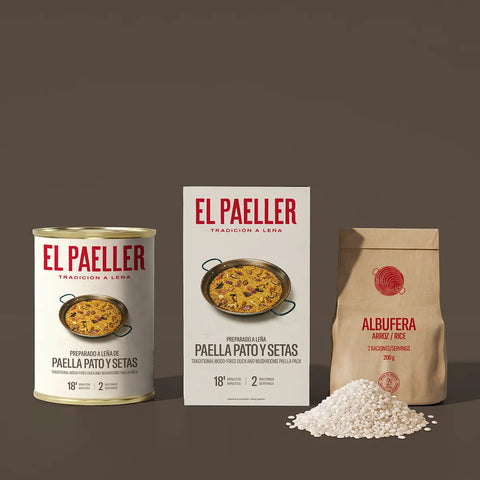 Paella di anatra e funghi