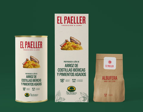 Pack preparado a Leña de Arroz de Costillas Ibéricas y Pimientos Asados