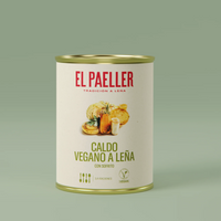 Caldo vegano a leña